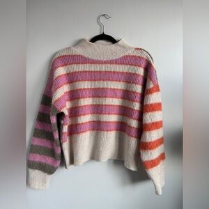 Esprit Pink, Orange, and Cream Striped Sweater
